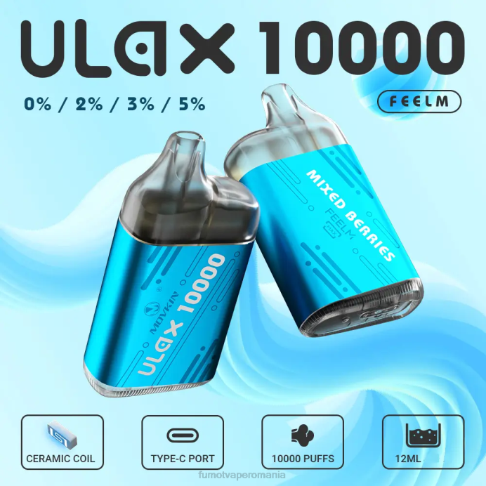 Fumot Vape Online Shop - Fumot Movkin Ulax 10000 capsule de vape de unică folosință - 12 ml (1 bucată) V26X306 cola cu cireșe