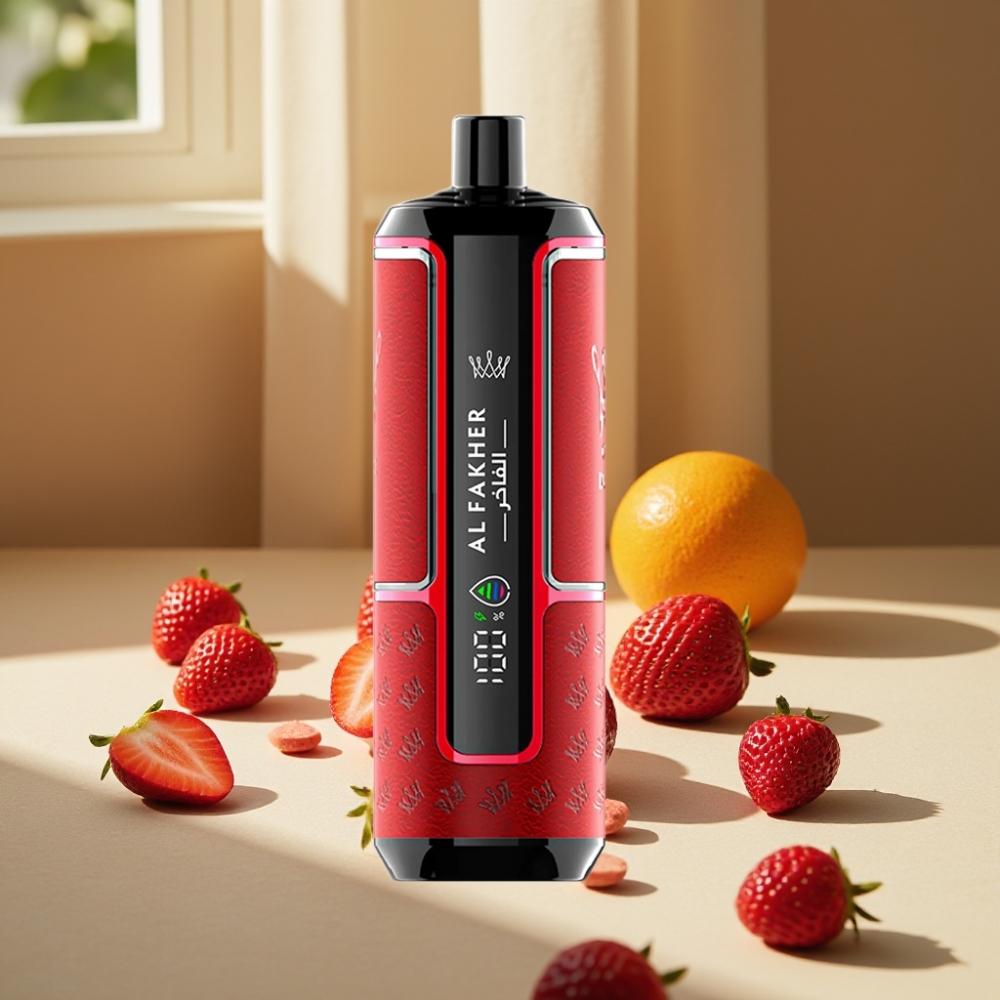 Al Fakher Crown Bar 15K Hypermax Disposable Vape Kit Capsuni Punch 15.000 de fumuri 22ml