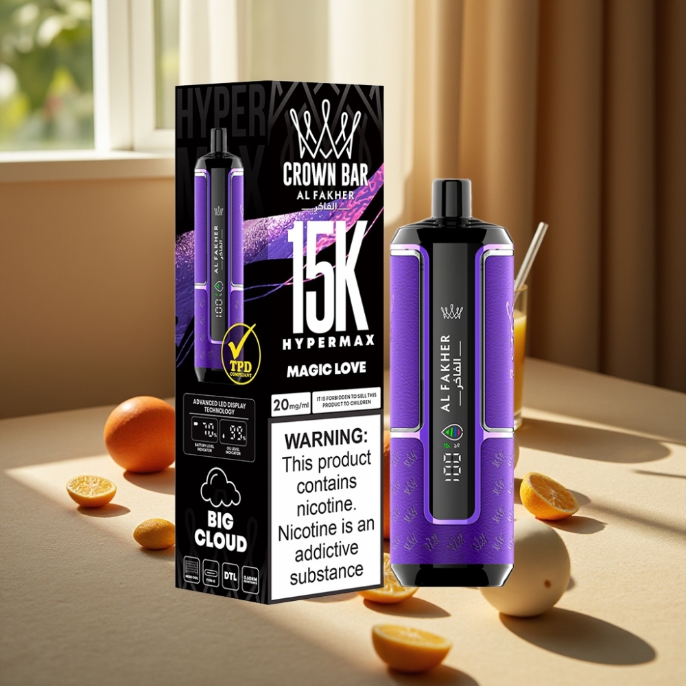 Al Fakher Crown Bar 15K Hypermax Disposable Vape Kit Magic Love 22ml 600mAh