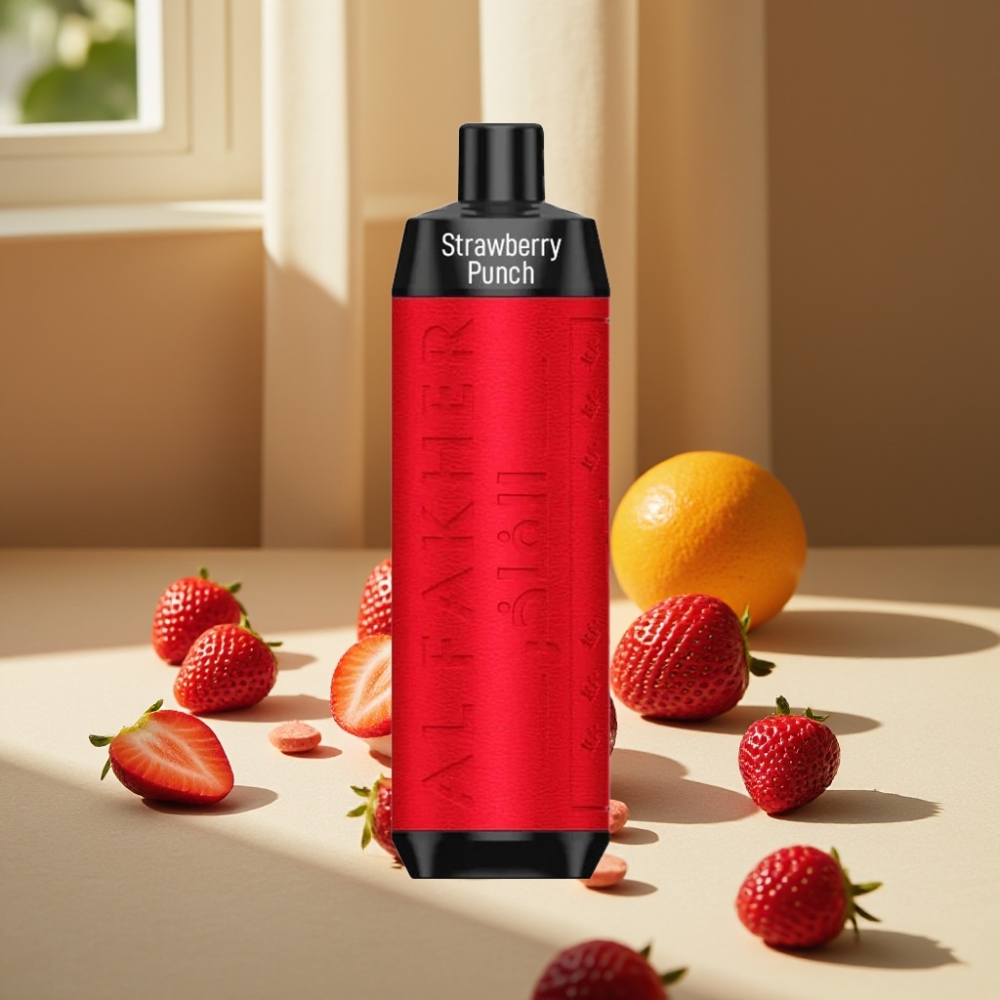 Al Fakher Crown Bar 8000 Crystal Disposable Vape Capsuni Punch 8000 de fumuri 18ml