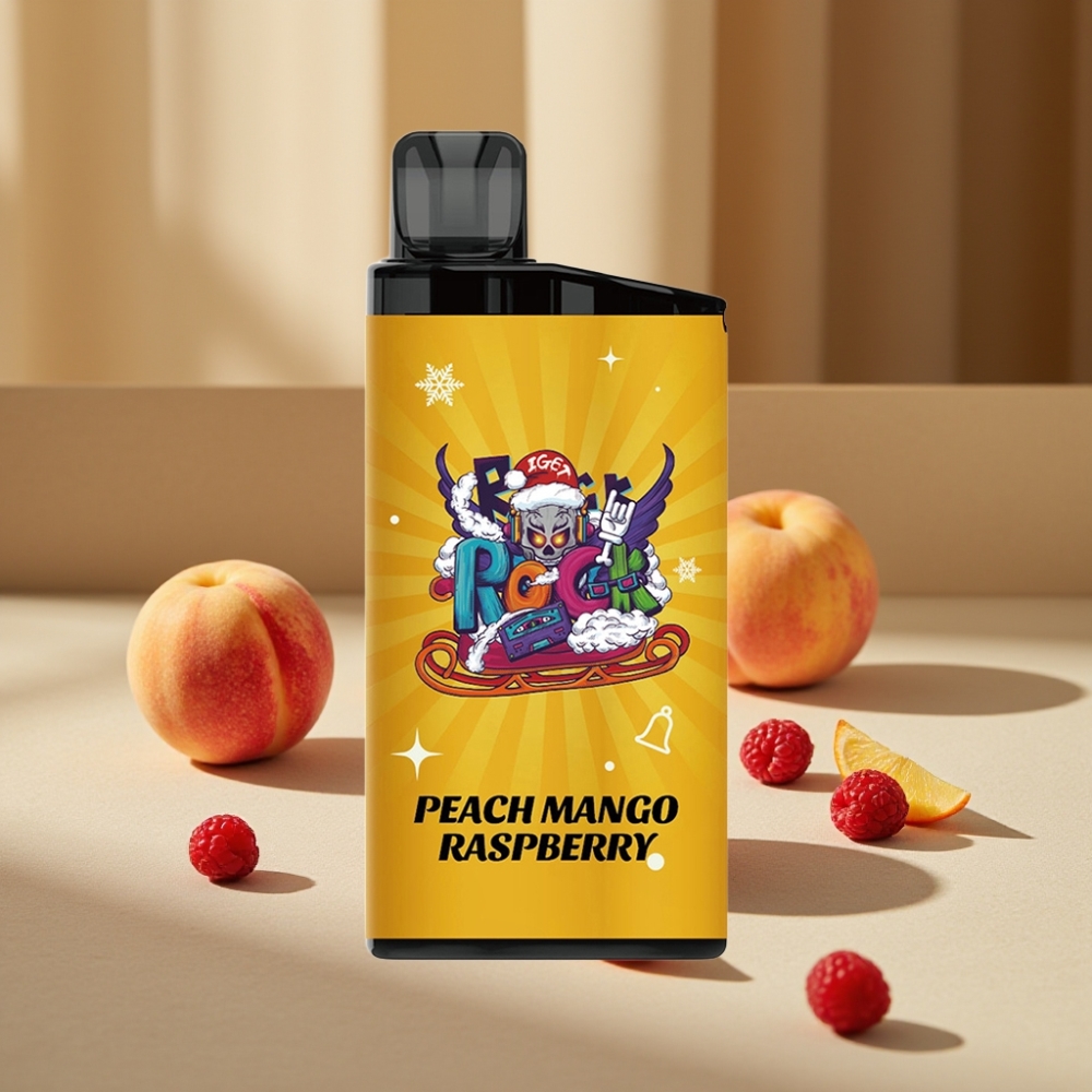 IGET Bar 3500 Puffs piersică mango zmeură 1400 mAh 1.2 Ohm Mesh Coil