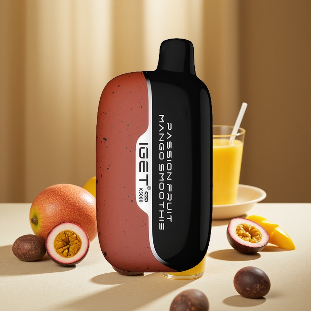 IGET Moon K5000 Puffs 5000 Pufări Dimensiune 49.5x25.3x99.4 mm Aroma Smoothie de Fructe de Pasiune și Mango