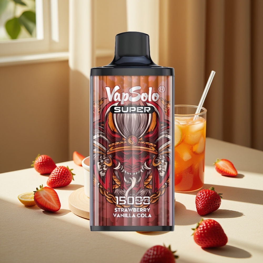 Vapsolo Super 15000 Puffs Capsă de unică folosință Căpșuni Vanilie Cola 40ml 850mAh