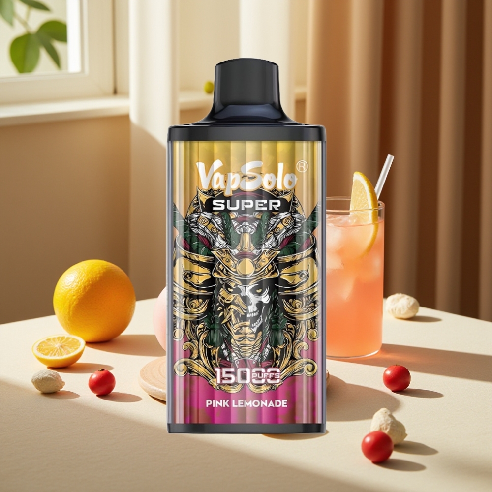 Vapsolo Super 15000 Puffs Super Lămâiță Roz 40ml, 850mAh