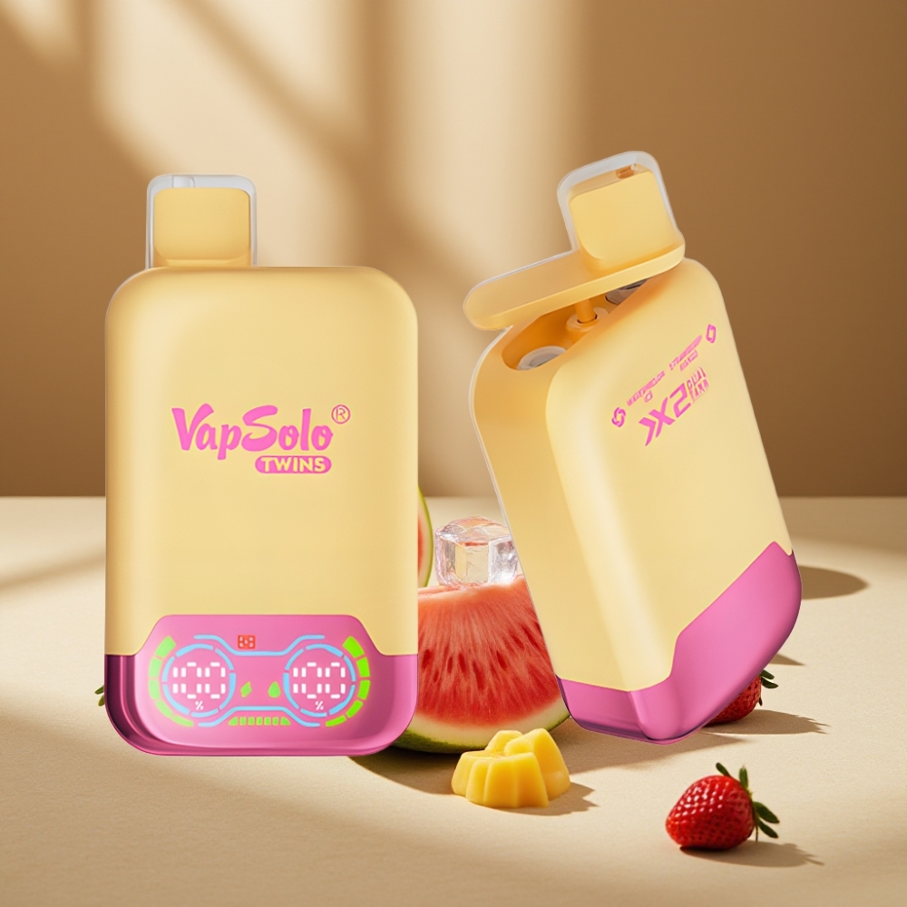 Vapsolo Twins 20000 Puffs 40 ml 20mg/ml Pepene Gheata & Căpșuni Mango