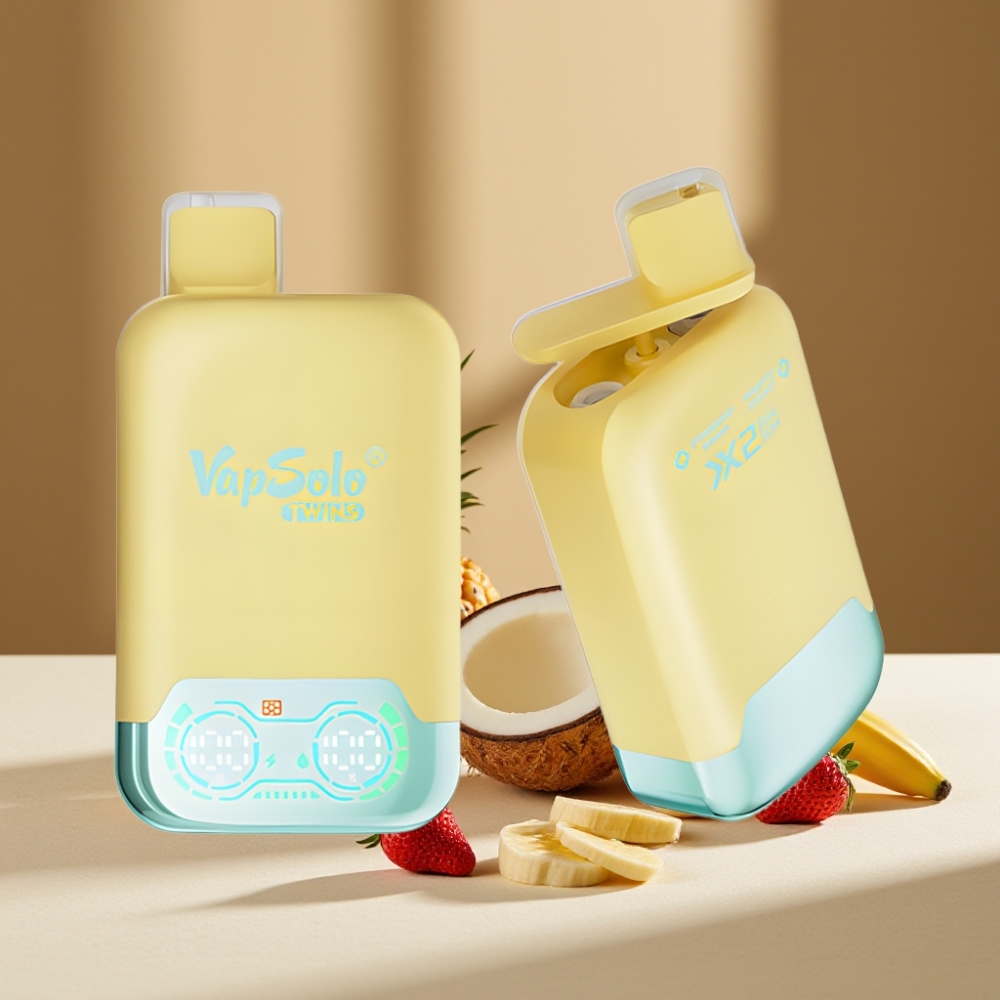 Vapsolo Twins 20000 Puffs Ananas Cocoș și Banana Căpșuni 40ml 50mg/ml