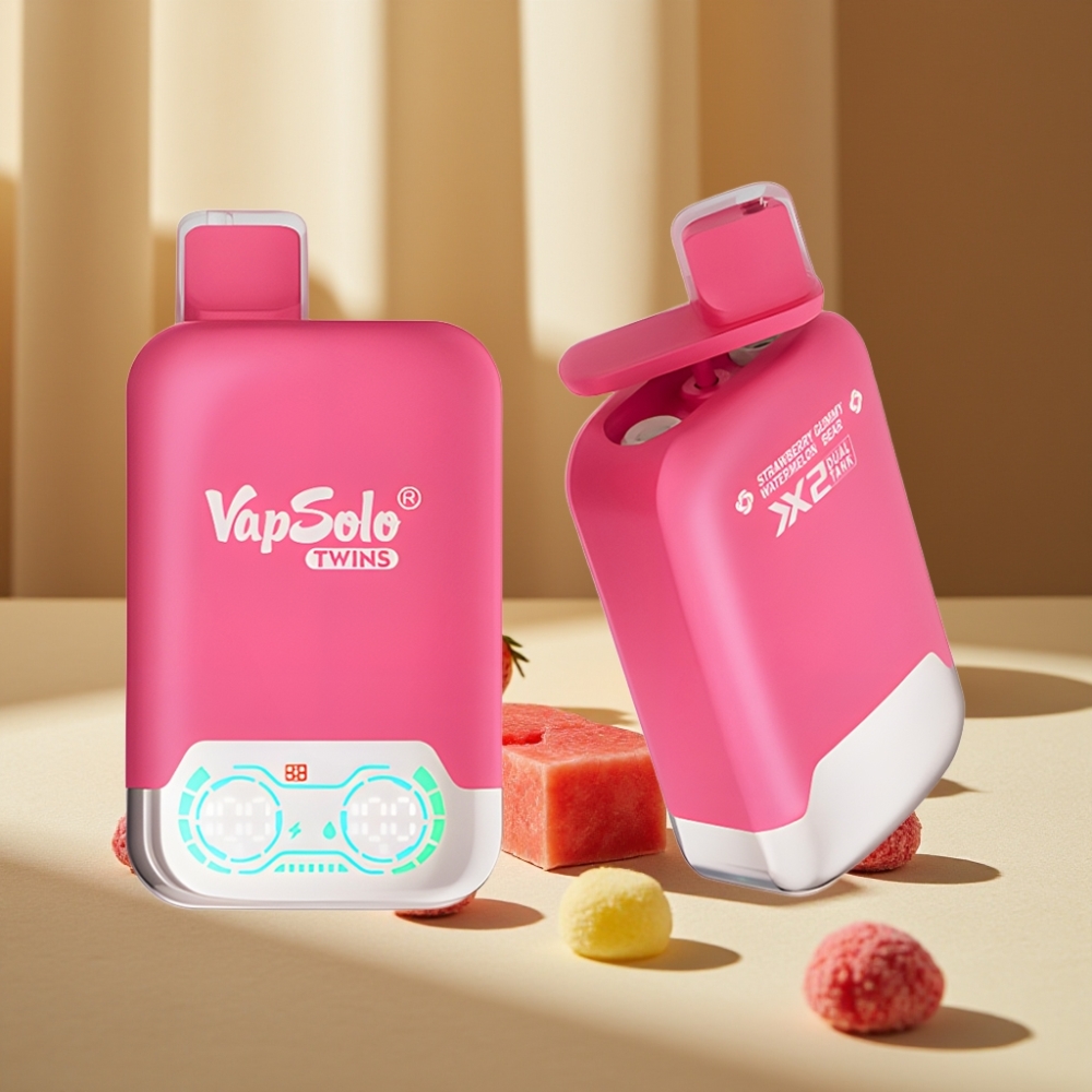 Vapsolo Twins 20000 Puffuri Capsă Dispozabilă Căpșuni Pepene & Gummy Bear 40ml 20mg/ml