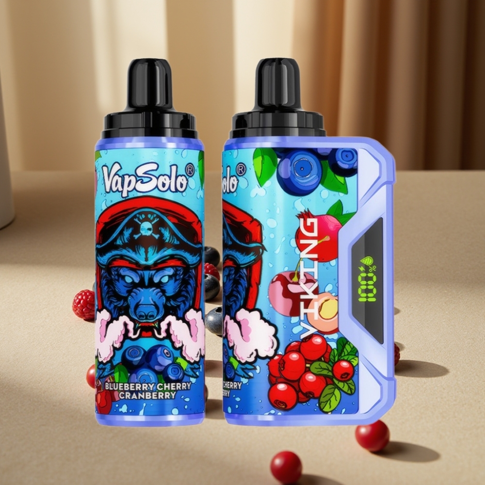 VapSolo VIKING 12000 Puffs Afine Cireșe Coacăze Azure 22ml 50mg/ml