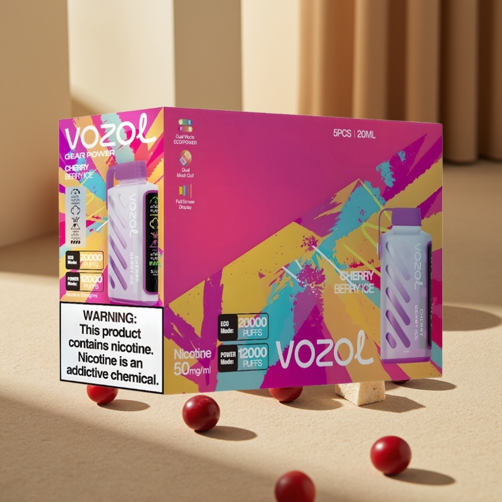 VOZOL Gear Power 20000 Puffs Cireșă Berry Gheață 20mL 50mg