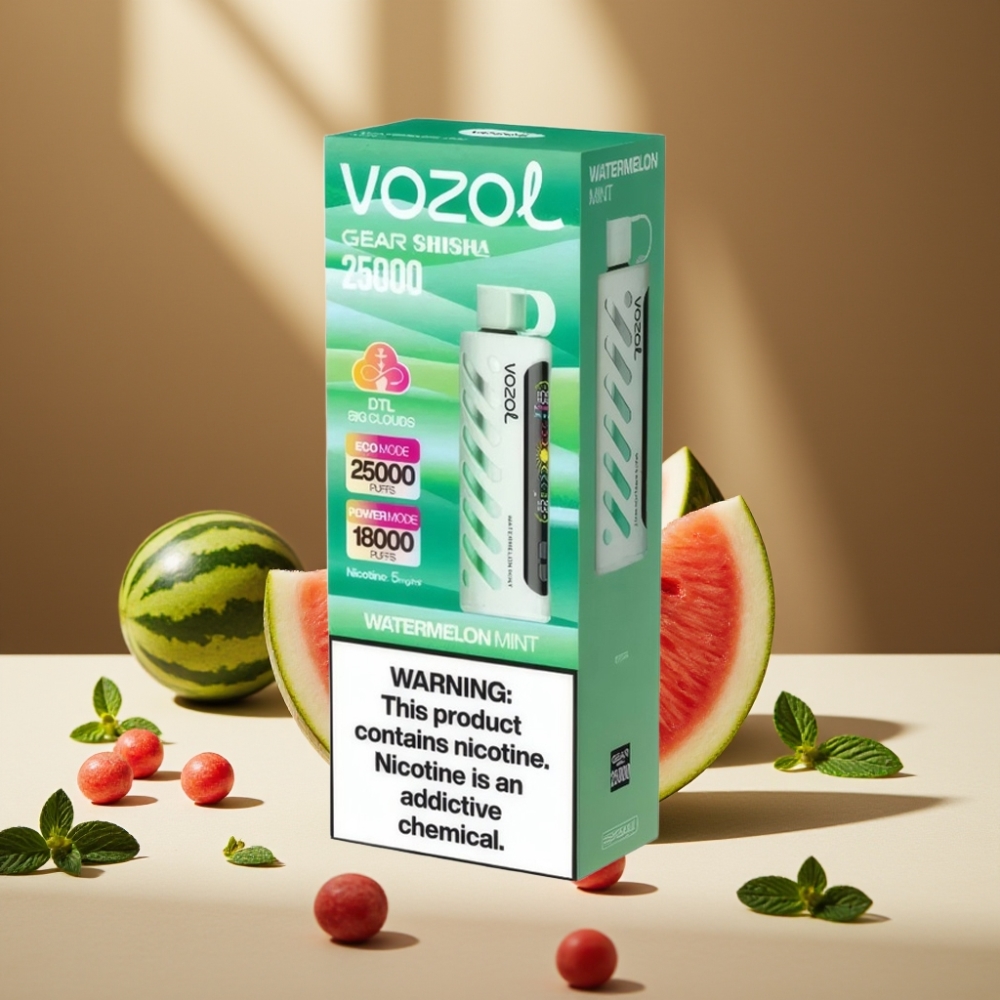 VOZOL Gear Shisha 25000 Puffs Pepene Verde Mentă 5mg/ml 1000mAh