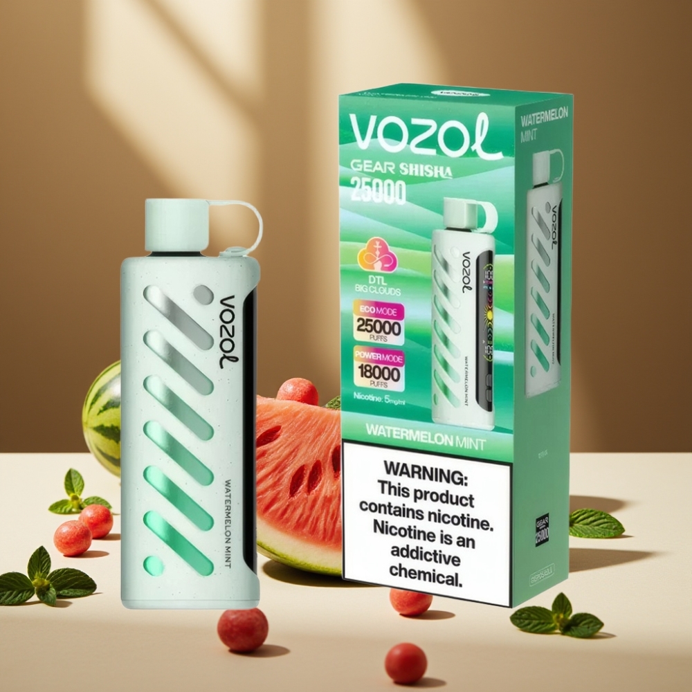 VOZOL Gear Shisha 25000 Puffs Pepene Verde Mentă 5mg/ml 1000mAh