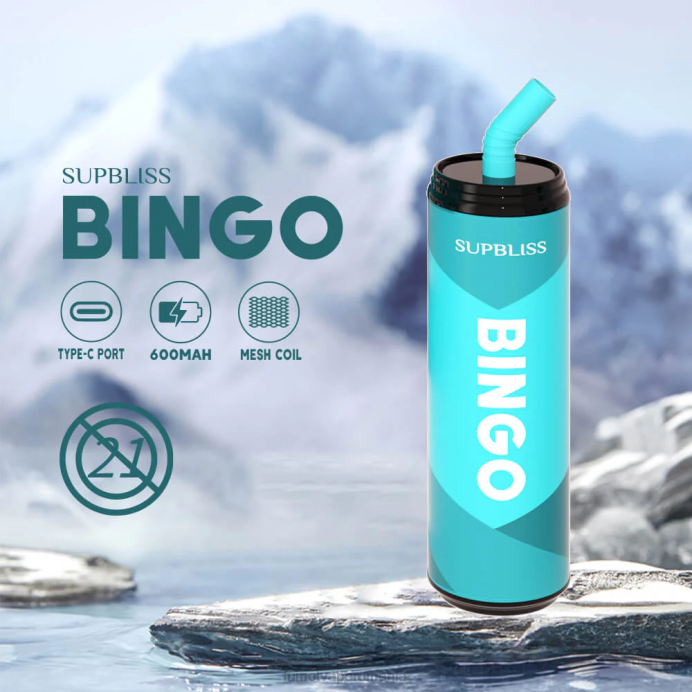 Fumot Vape Shop - Fumot Supbliss Bingo 9000 stilou vape de unică folosință (1 bucată) - 18 ml V26X475 pepene verde căpșuni